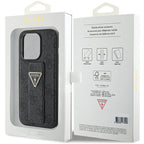 Guess Grip Stand 4G dėklas iPhone 15 Pro – juodas -- iPhone 15 Pro