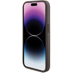 Guess Grip Stand 4G Triangle Strass dėklas iPhone 15 Pro – rudas -- iPhone 15 Pro