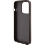 Guess Grip Stand 4G Triangle Strass dėklas iPhone 15 Pro – rudas -- iPhone 15 Pro
