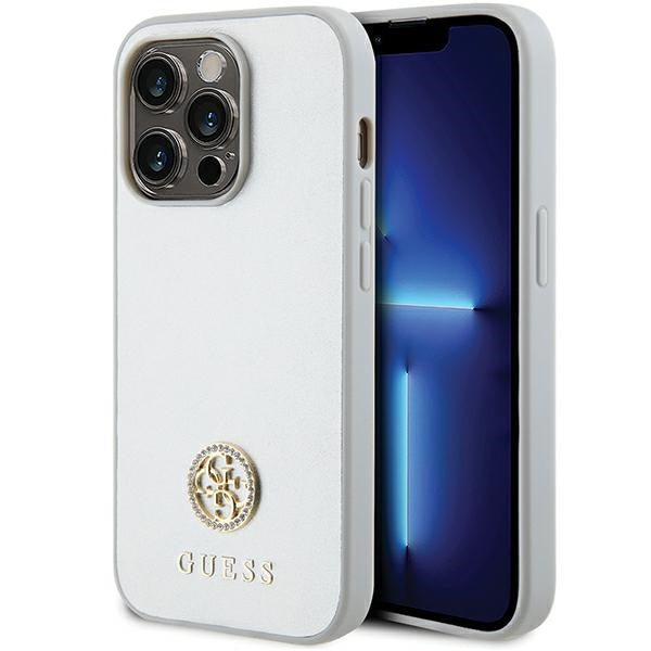 Guess dėklas iPhone 15 Pro – sidabrinis
