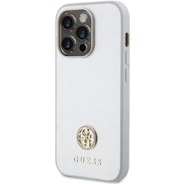 Guess dėklas iPhone 15 Pro – sidabrinis