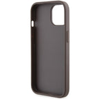 Guess Grip Stand 4G Triangle Strass dėklas iPhone 15 – rudas