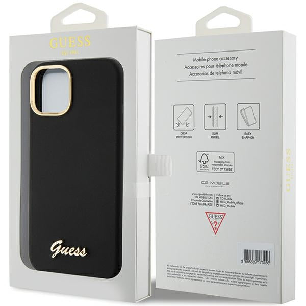 Guess dėklas iPhone 15 Pro – juodas