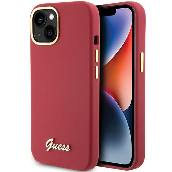 Guess silikoninis dėklas iPhone 15 – raudonas -- iPhone 15