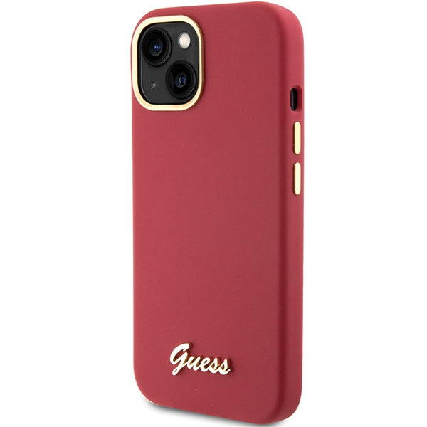 Guess silikoninis dėklas iPhone 15 – raudonas -- iPhone 15
