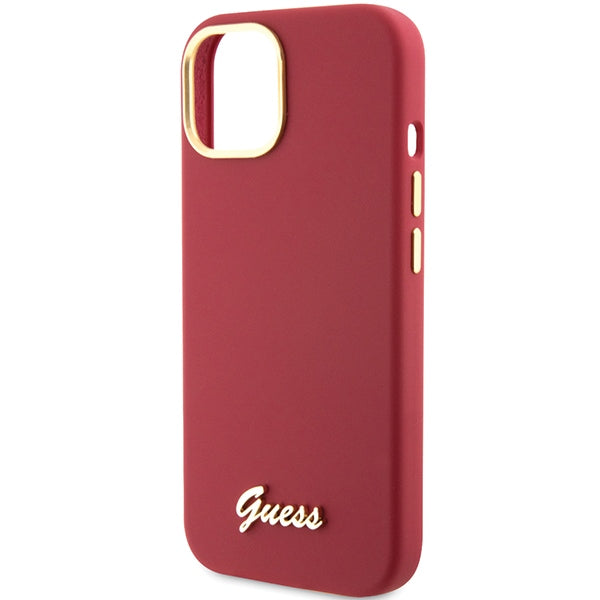 Guess silikoninis dėklas iPhone 15 – raudonas -- iPhone 15