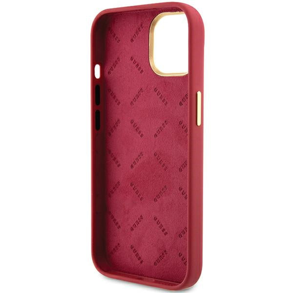 Guess silikoninis dėklas iPhone 15 – raudonas -- iPhone 15