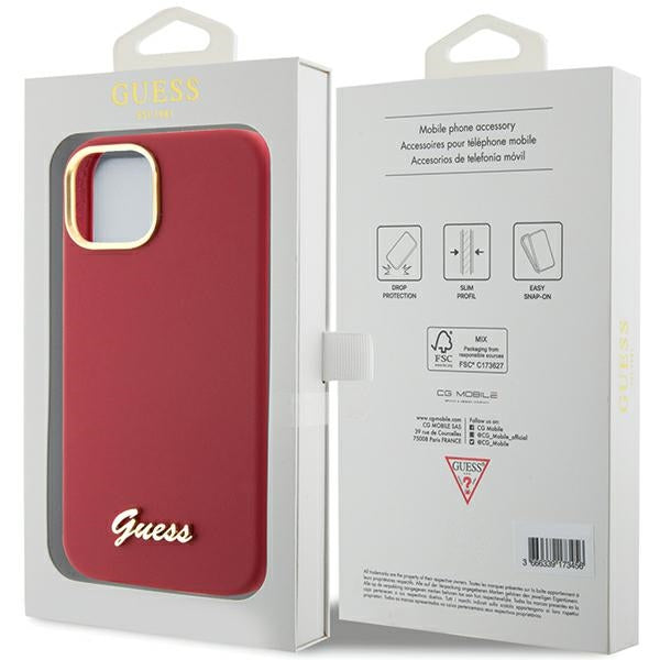 Guess silikoninis dėklas iPhone 15 – raudonas -- iPhone 15