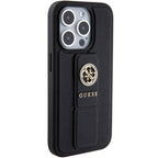 Guess dėklas iPhone 15 Pro Max – juodas su laikikliu