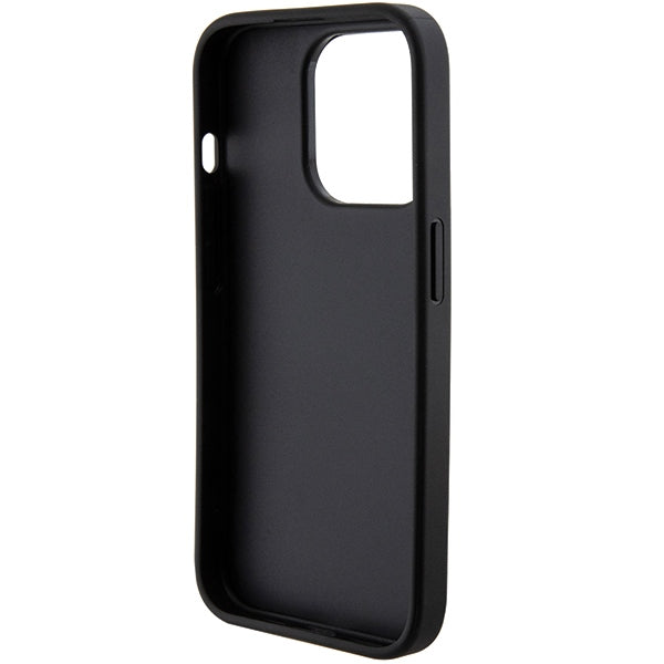 Guess dėklas iPhone 15 Pro Max – juodas su laikikliu