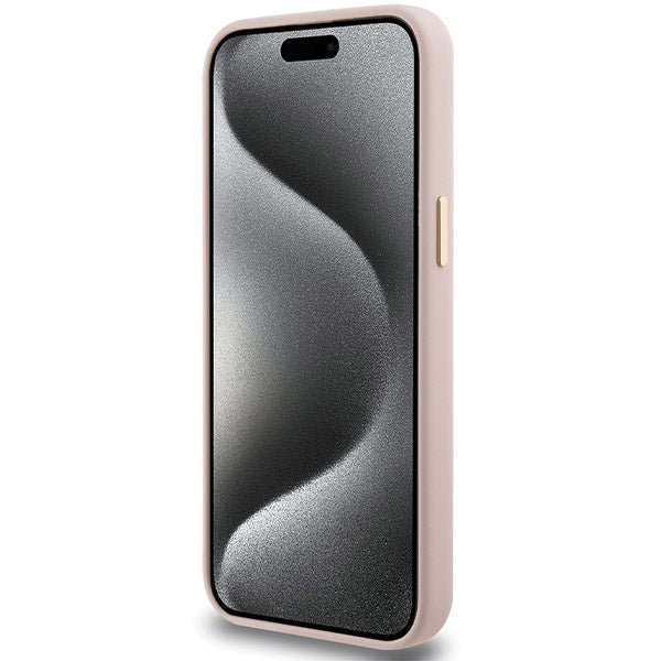Guess silikoninis dėklas iPhone 15 Pro Max – rožinis