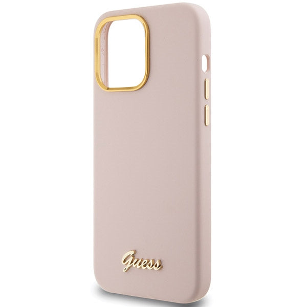 Guess silikoninis dėklas iPhone 15 Pro Max – rožinis