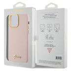 Guess silikoninis dėklas iPhone 15 Pro Max – rožinis
