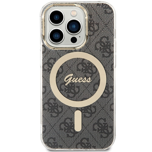 Guess 4G MagSafe dėklas iPhone 15 Pro – juodas