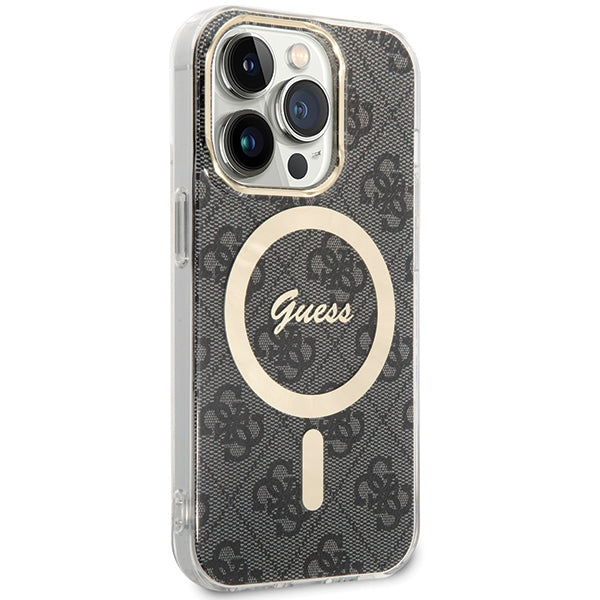 Guess 4G MagSafe dėklas iPhone 15 Pro – juodas