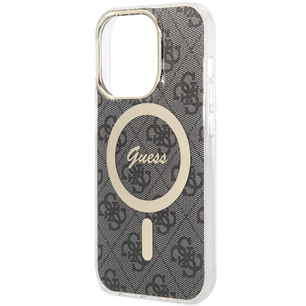 Guess 4G MagSafe dėklas iPhone 15 Pro – juodas