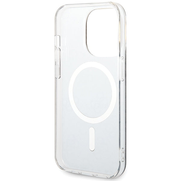 Guess 4G MagSafe dėklas iPhone 15 Pro – juodas