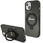Guess MagSafe dėklas su žiedu-stovu iPhone 15 Plus/14 Plus – juodas