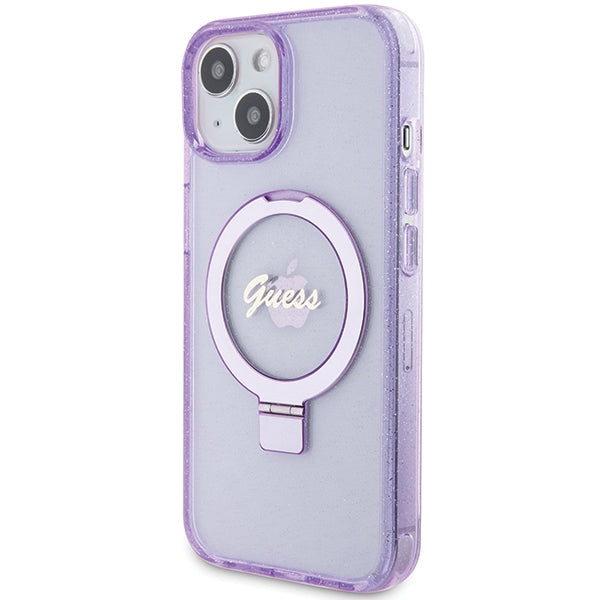 Guess MagSafe dėklas iPhone 15/14 Plus – violetinis
