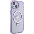 Guess MagSafe dėklas iPhone 15/14 Plus – violetinis