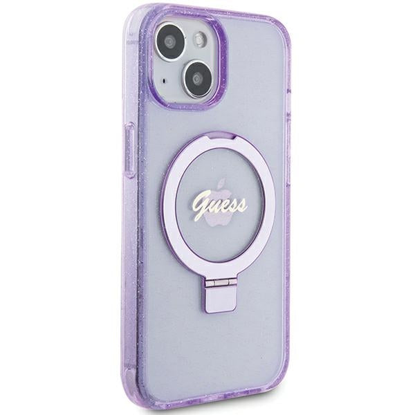 Guess MagSafe dėklas iPhone 15/14 Plus – violetinis