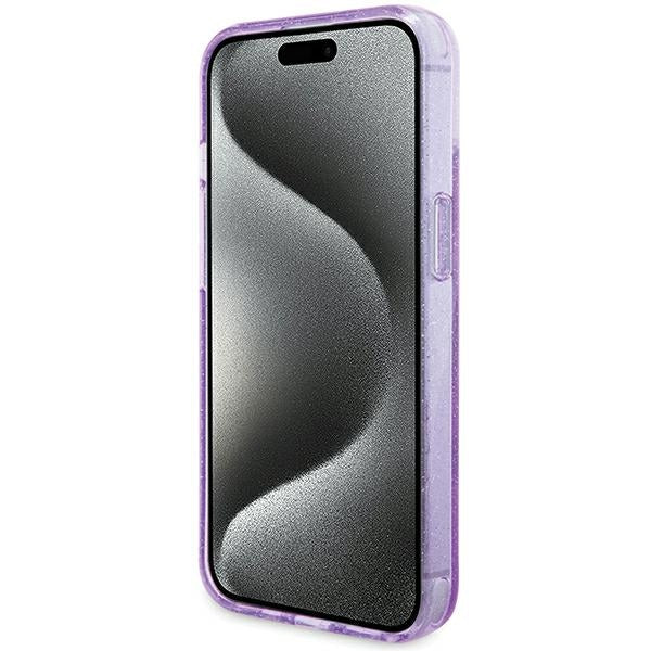 Guess MagSafe dėklas iPhone 15/14 Plus – violetinis
