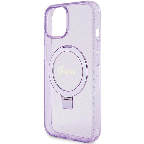 Guess MagSafe dėklas iPhone 15/14 Plus – violetinis