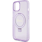 Guess MagSafe dėklas iPhone 15/14 Plus – violetinis