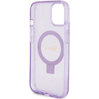 Guess MagSafe dėklas iPhone 15/14 Plus – violetinis