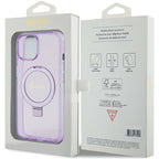 Guess MagSafe dėklas iPhone 15/14 Plus – violetinis