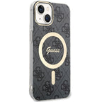 Guess 4G MagSafe dėklas iPhone 15 – juodas