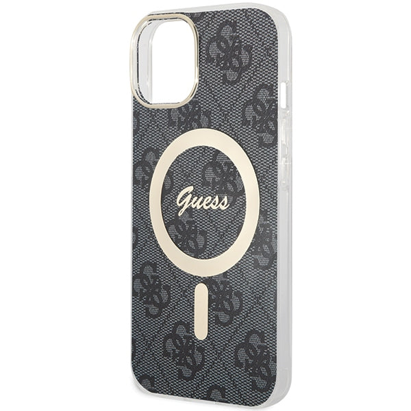 Guess 4G MagSafe dėklas iPhone 15 – juodas