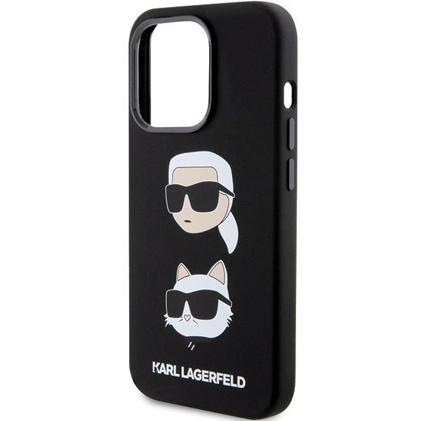 Karl Lagerfeld silikoninis dėklas iPhone 15 Pro – juodas