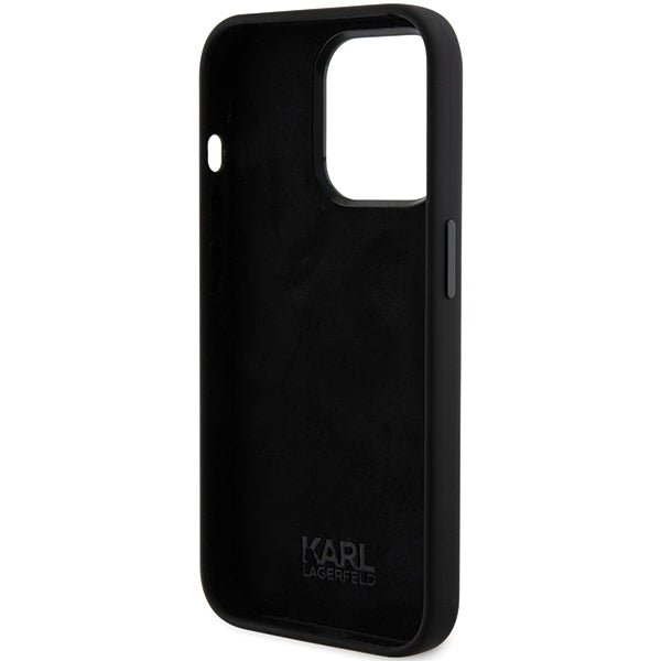 Karl Lagerfeld silikoninis dėklas iPhone 15 Pro – juodas