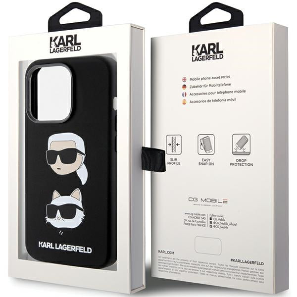 Karl Lagerfeld silikoninis dėklas iPhone 15 Pro – juodas