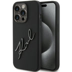 Karl Lagerfeld silikoninis dėklas iPhone 15 Pro – juodas