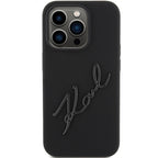 Karl Lagerfeld silikoninis dėklas iPhone 15 Pro – juodas
