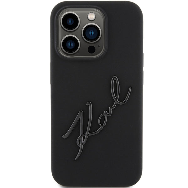 Karl Lagerfeld silikoninis dėklas iPhone 15 Pro – juodas