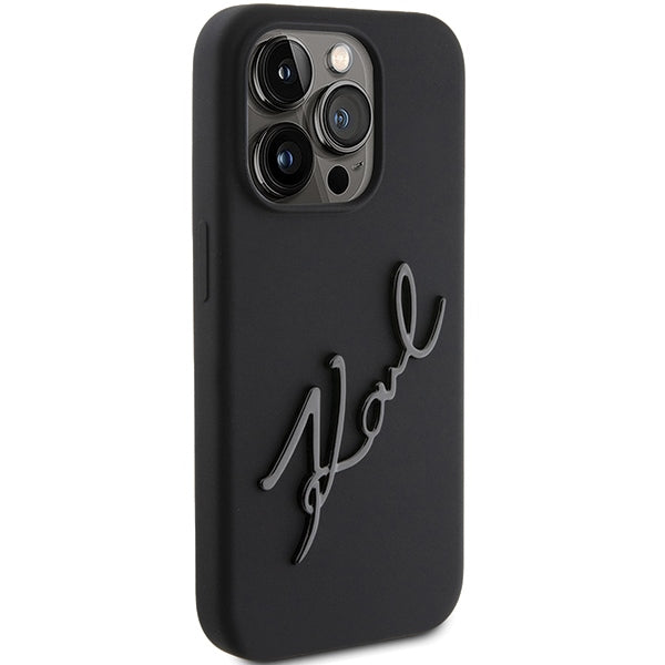 Karl Lagerfeld silikoninis dėklas iPhone 15 Pro – juodas