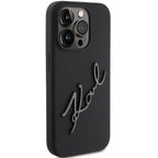 Karl Lagerfeld silikoninis dėklas iPhone 15 Pro – juodas