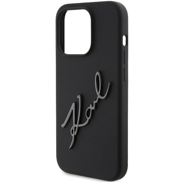 Karl Lagerfeld silikoninis dėklas iPhone 15 Pro – juodas