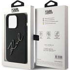 Karl Lagerfeld silikoninis dėklas iPhone 15 Pro – juodas