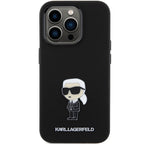 Karl Lagerfeld silikoninis dėklas iPhone 15 Pro – juodas