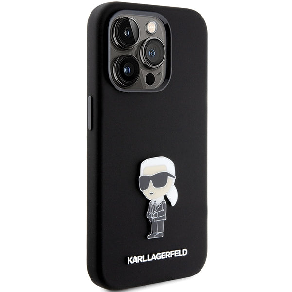 Karl Lagerfeld silikoninis dėklas iPhone 15 Pro – juodas