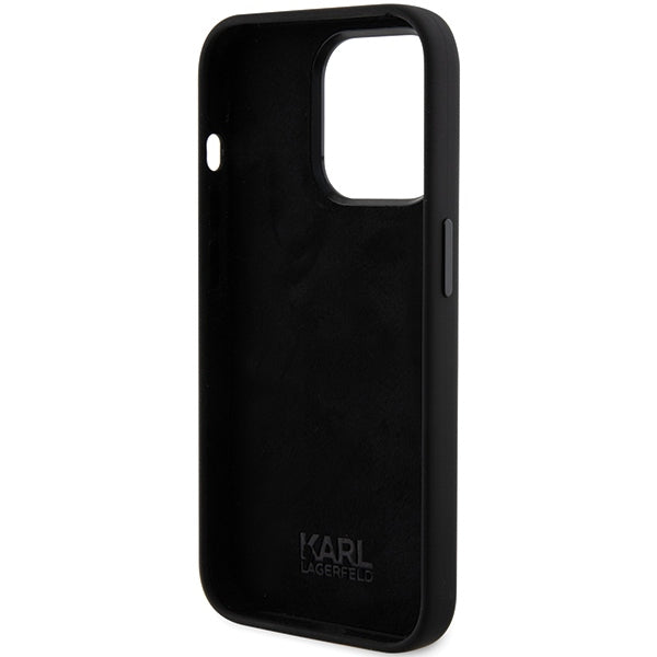 Karl Lagerfeld silikoninis dėklas iPhone 15 Pro – juodas
