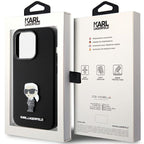 Karl Lagerfeld silikoninis dėklas iPhone 15 Pro – juodas