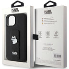 Karl Lagerfeld Gripstand dėklas iPhone 15 Plus / 14 Plus – juodas