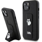 Karl Lagerfeld Gripstand Saffiano dėklas iPhone 15 – juodas