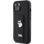 Karl Lagerfeld Gripstand Saffiano dėklas iPhone 15 – juodas