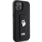 Karl Lagerfeld Gripstand Saffiano dėklas iPhone 15 – juodas